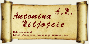 Antonina Miljojčić vizit kartica